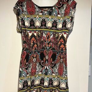 Colorful Paisley Print Dress